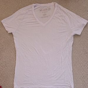 White V-Neck Short Sleeve Men's Tee